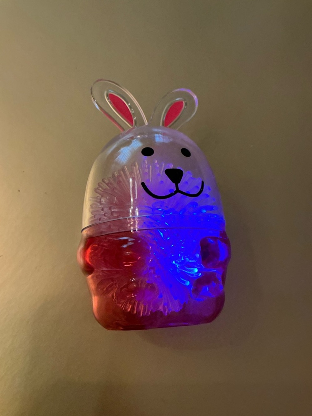 Light-Up Ball in a Decorative Bunny Container Pink & Clear Capsule